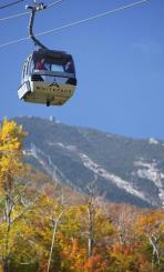 The scenic view from the Whiteface Mountain foliage gondola