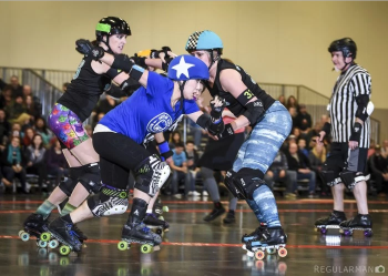 Rollercity Roller Derby Players and referee