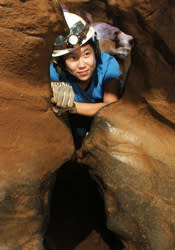 Spelunker in Cavern