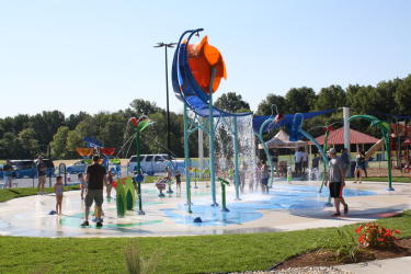 Watermill splash pad in Williams Park Watermill at Brownsburg