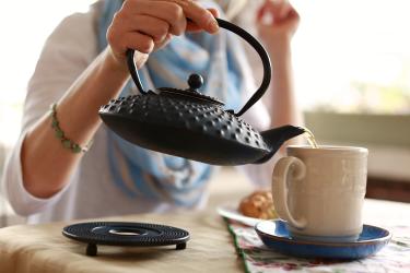 Hot tea at Bread Basket Cafe & Bakery