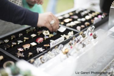 Shopping for jewerly at the Rochester Lilac Festival