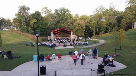 Concert setup at tower park in fort thomas ky
