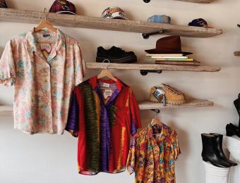 Dead Center Vintage Clothes on display