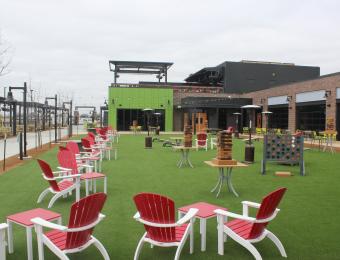 Chick/Pickle outdoor game area Visit Wichita