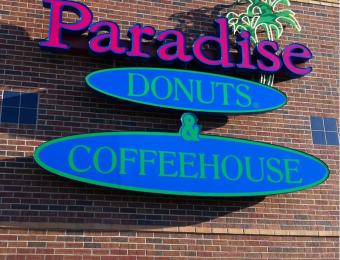 Paradise Donuts sign Visit Wichita