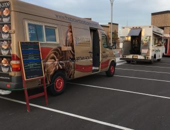 Brown Box truck open Visit Wichita
