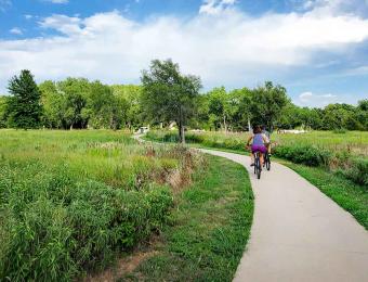 Cyclists on the Path at Swanson Park Wichita