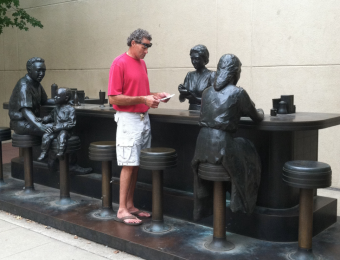 Dockum Sit-in lunch counter in bronze