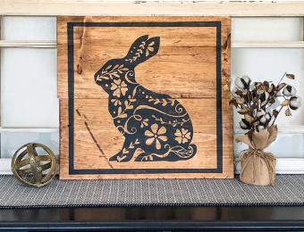 Board & Brush ornate bunny Visit Wichita