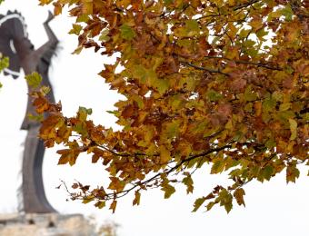 Keeper of the Plains in Fall