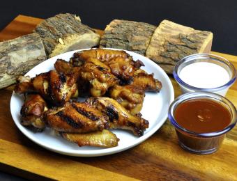 Chicken Wings and wood