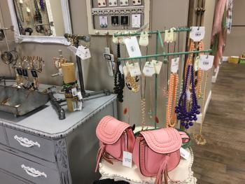 A variety of accessories including jewelry and purses can be found at Sweet M's Boutique.