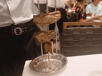 Fogo de Chao Cut Meat Pieces on Display