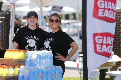 Women at Community Cup Tailgate Tent in Columbus