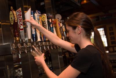 Pouring a Beer at Copperhead Grille