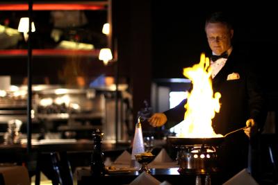 Tableside flambe at El Gaucho Tacoma