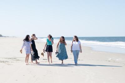 Girls Walking Coquina Beach 