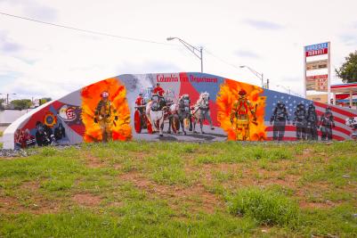 Fire Dept Mural on S. Garden Street