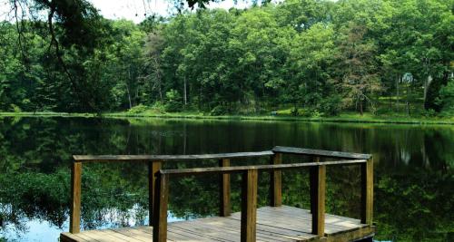 Fishing dock along the water at Clark State Forest