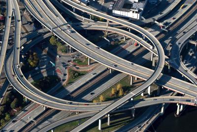 Aerial view of highway system