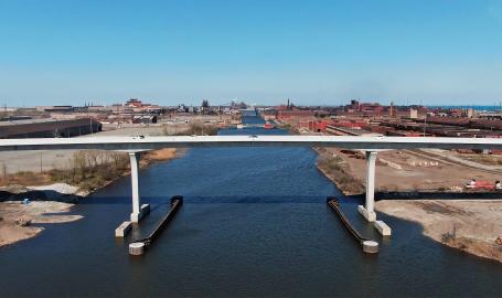Cline Avenue Bridge Aerial Over Canal 2