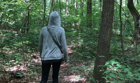 Ambler Flatwoods Nature Preserve person on trail