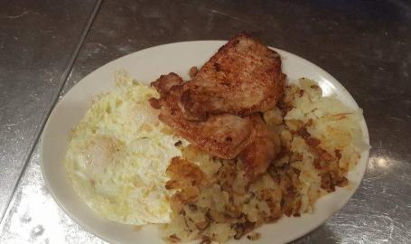 Maxim’s Boneless Chops & Eggs