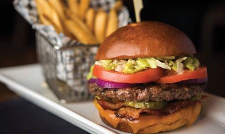 Burger at Stadium Bar and Grill