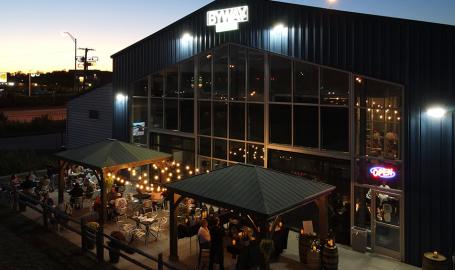 Byway Brewing outdoor patio night