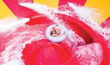 Deep River Waterpark Double Cueling Cannon Bowl Slide