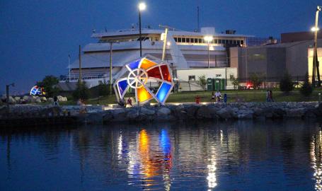 East Chicago Marina Jeorse Park at night
