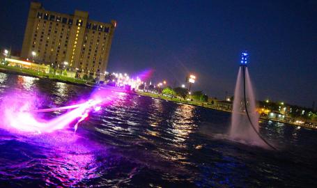 East Chicago Marina at night