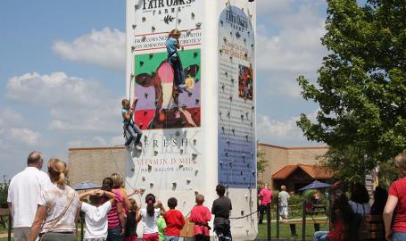 Fair Oaks Farms milk bottle climbing wall