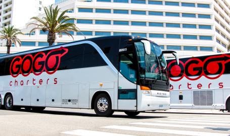 GoGo Charter Buses at hotel