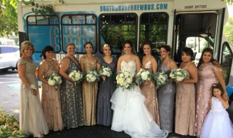 South Shore Brew Bus wedding party