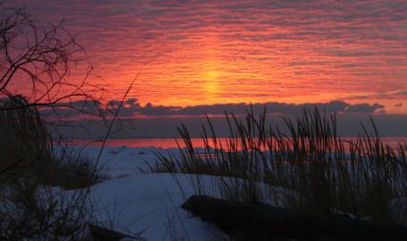 Indiana Dunes State Park Sunset Winter