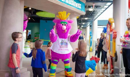 Mascot Hall of Fame Whiting mascot and kids by Charlie Simokaitis Photography