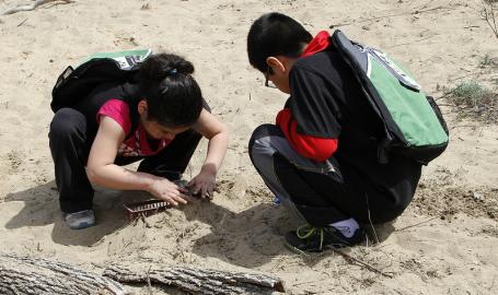 Children at the Douglas Center in Indiana Dunes National Park