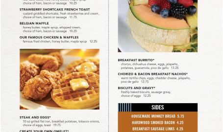 Stadium Breakfast Menu