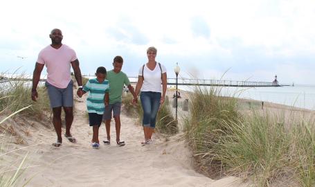 Walking at Washington Park Michigan City