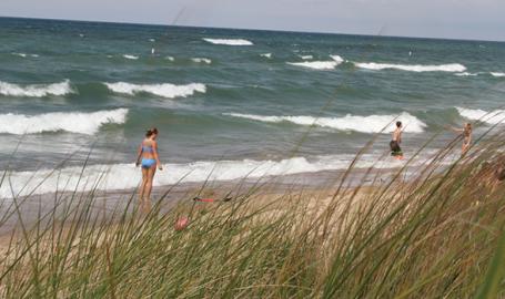 Indiana Dunes West Beach swimmers