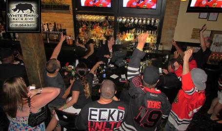 White Rhino Bar and Grill Dyer Wings Hawks Game