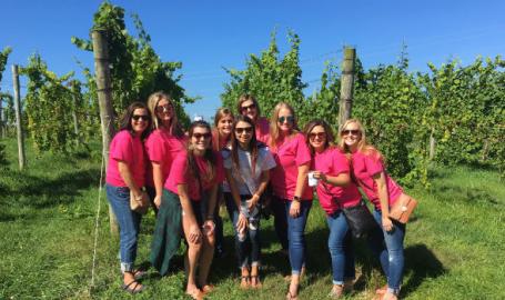South Shore Brew Bus group at winery