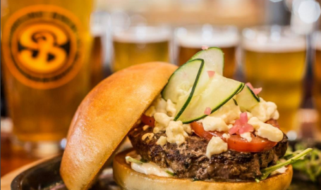 Lamb Burger at Shoreline Brewery