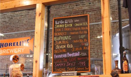 Board at Shoreline Brewery