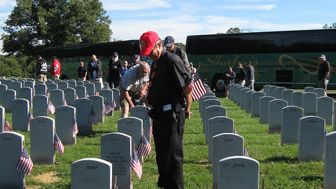 Military Reunion group touring Quantico National Cemetery