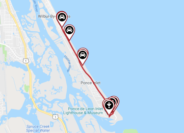 A running route map of the Ponce Inlet Trail