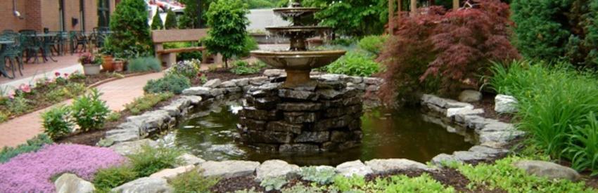 The garden patio outside of Warfield