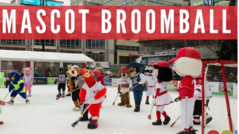 Mascot broomball fountain square